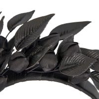Black leather flower fascinator by Max Alexander - Image 3